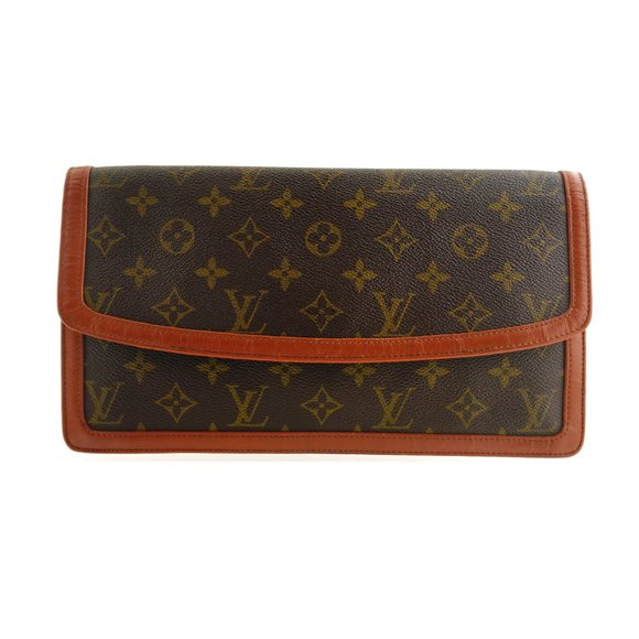 Vintage LOUIS VUITTON Monogram Canvas Leather Dame GM Clutch Bag - Picture 1 of 10